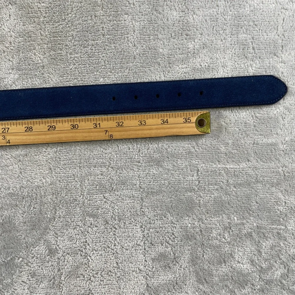 PX Clothing Belt Mens 34 Navy Blue Suede Leather Preppy Golf‎ Office Casual